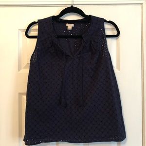 J Crew Size 8 Navy Blue Tank Top